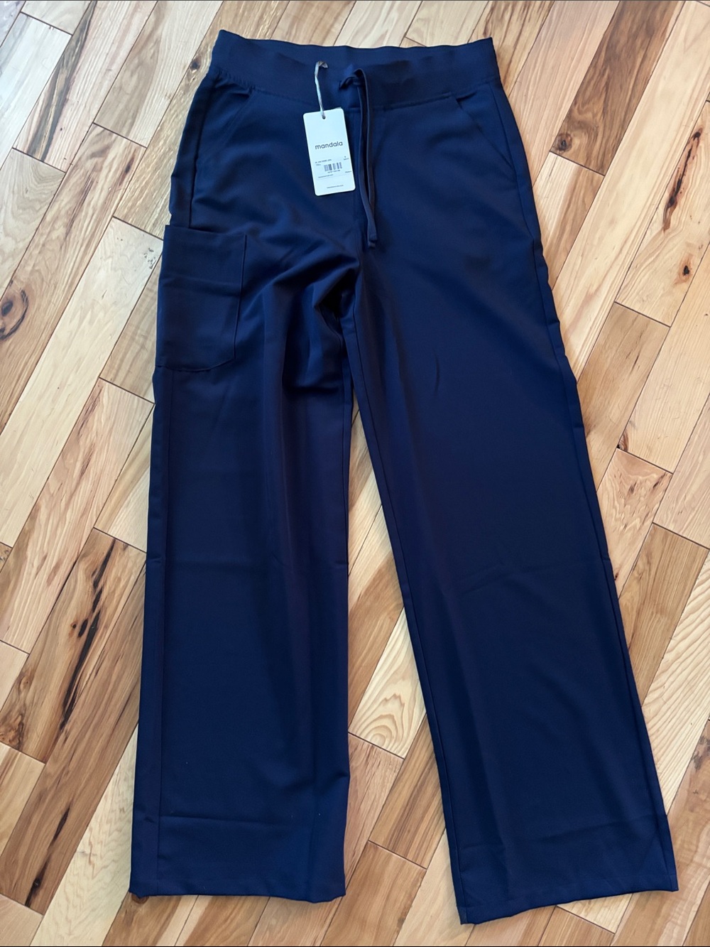 Mandala High waisted wide leg scrub pants navy blue